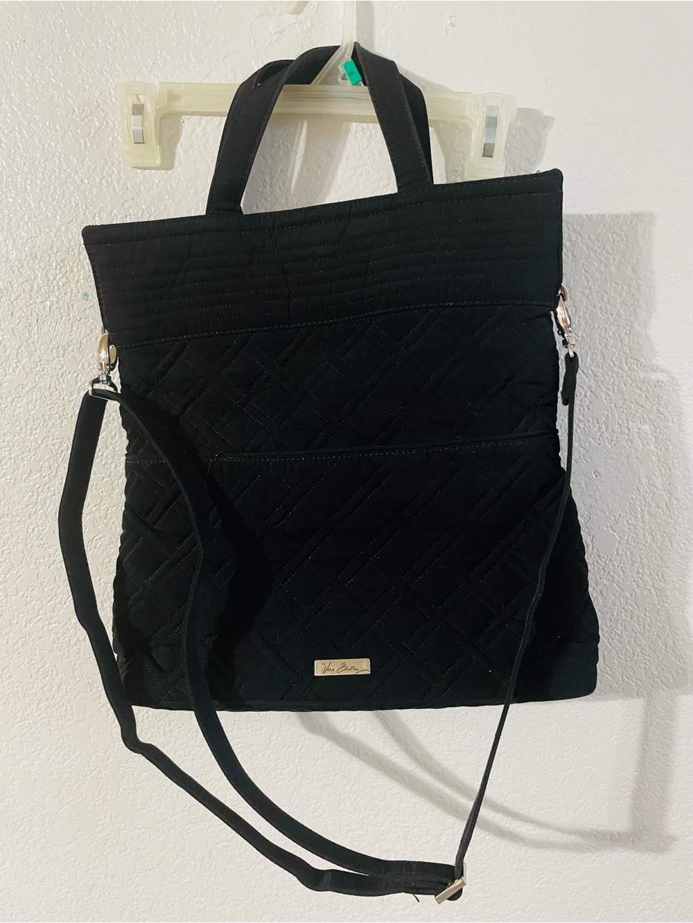 Vera Bradley Black Quilted Convertible Shoulder Bag